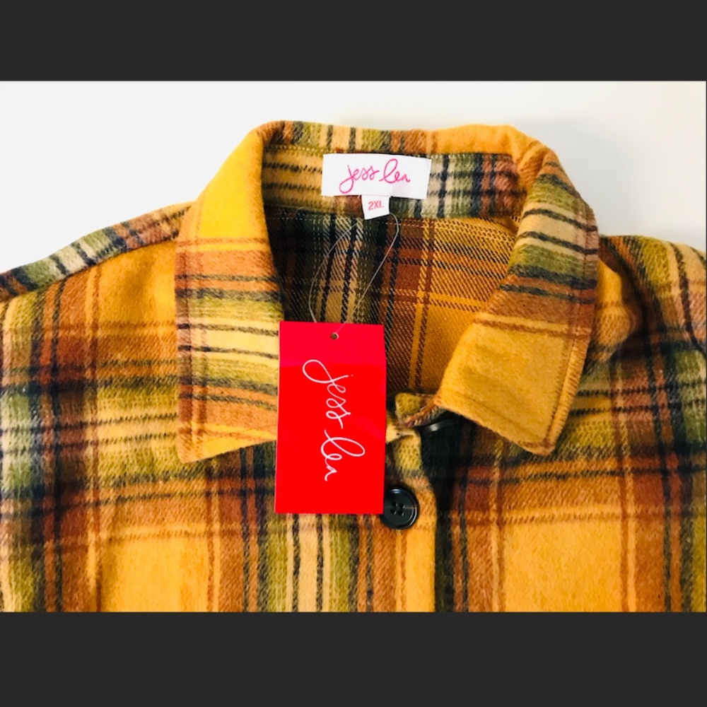 Jess Lea long plaid flannel shacket 2XL (NWT) - Picture 6 of 9